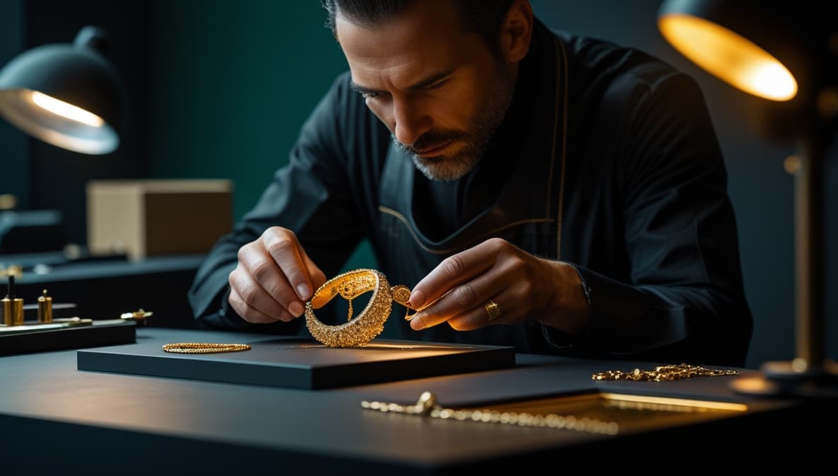 Master artisan at work in the atelier